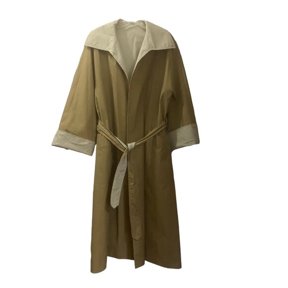 VINTAGE T.T. MALLO LTD. by Max Adler Two-Tone Reversible Trench Coat Academia - Picture 1 of 16